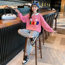 Girls suit autumn clothing 2022 new foreign air CUHK Girl with long sleeves Summer girl wearing two sets of damp