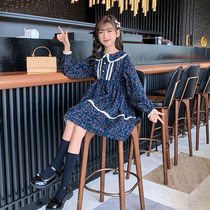 Girl Retro Dress Dress Spring Autumn New Foreign Air Princess Dresses Baby Han Version Long Sleeve Dresses Son Ensemble Foreign Air Skirt