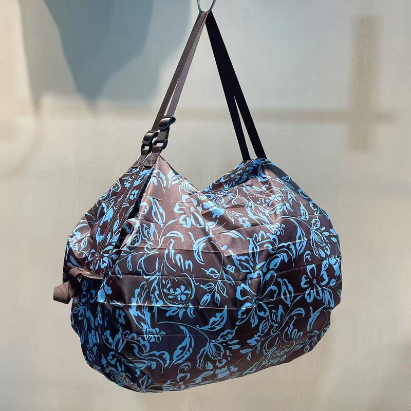 Foreign Trade Women's Fitness Sports Bag Large Capacity Tote Bag Shopping Grocery Storage Travel Accordion Fabric Roll Bag