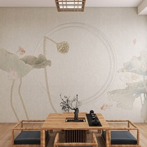 New Chinese Classical Lotus Flower Integrated Wall Panel Retro China Wind Photo Background Wall Tea Room Protective Wall Panel bedroom buckle plate