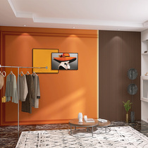 Modern Light Lavish Love Marsee Orange Wall Panel Beauty Salon Clothing Store Grille Wood Grain Wall Panel Straight Sowing Room Decoration Gusto