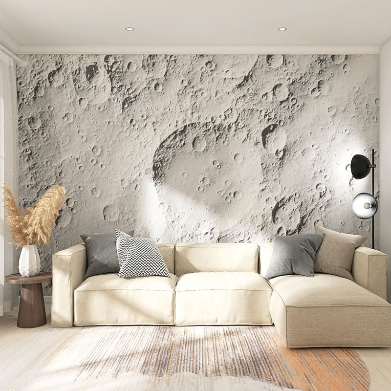 Lunar surface crater decorative board industrial wind concave convex cement pattern wall panel net red dining room live background buckle board