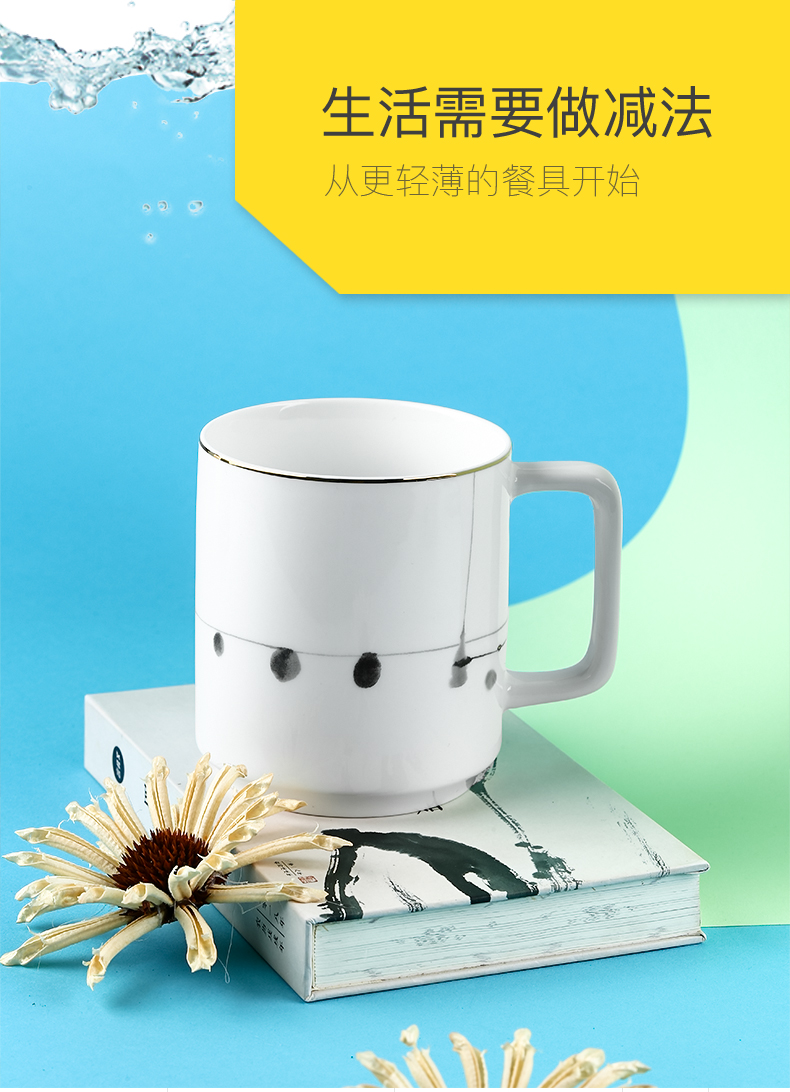 TaoXiChuan ink jingdezhen ceramic tableware suit household dishes combine new Chinese dishes ink geometry