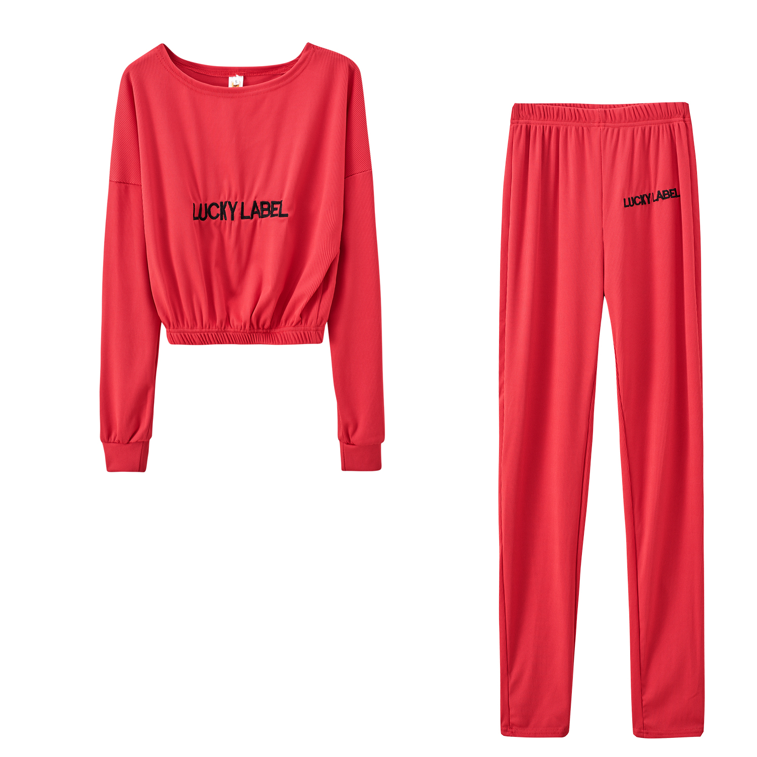 Abito athleisure da donna con lettera ricamata a coste_voghion.com