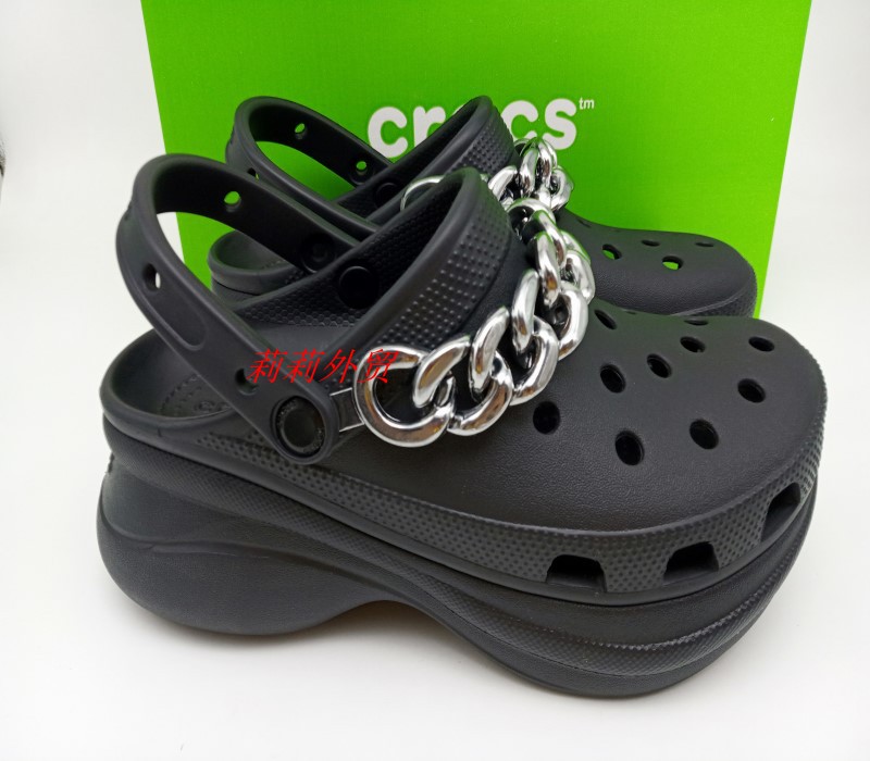 New Stars Thick Bottom High Heel Cave Shoes Old Daddy Shoes Lady Pine Pastry Beach Casual Non-slip Sandals 206302-Taobao