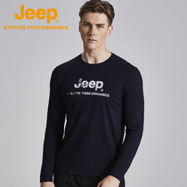 JEEP Quick Dry Long Sleeve T-Shirt JEEP Autumn Men Outdoor Modal base shirt Plus Size Loose Round Neck Sweat