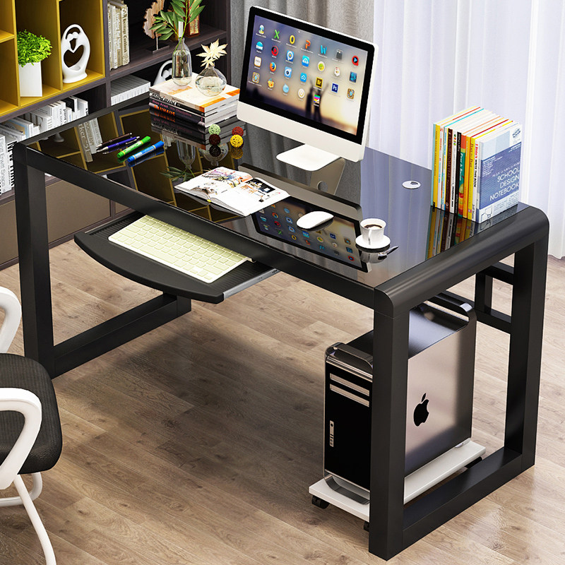 Computer desktop desk for simple modern economy - type simple tempered glass desk desk desk desk