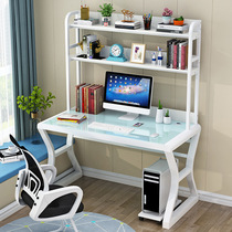 Simple computer desktop desk Writing desk Household bedroom desk bookshelf combination table Simple student learning table