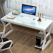  Simple desktop computer desk Simple home bedroom game table Learning desk Tempered glass economical computer desk