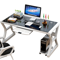  Simple modern computer desktop table Home bedroom e-sports table Office learning desk Tempered glass computer table