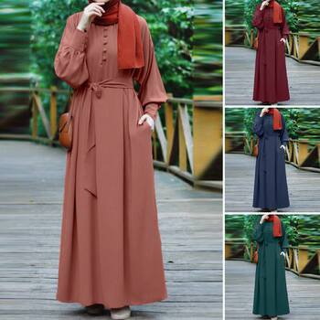 2023 Arabian Saudi Arabia waist national style and ankle robe dress female Dubailongdress