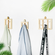 Nordic solid wood hooks into door Xuanguan wall key wall-mounted hanger decorative cloak hook creative wood hanging clothes hook