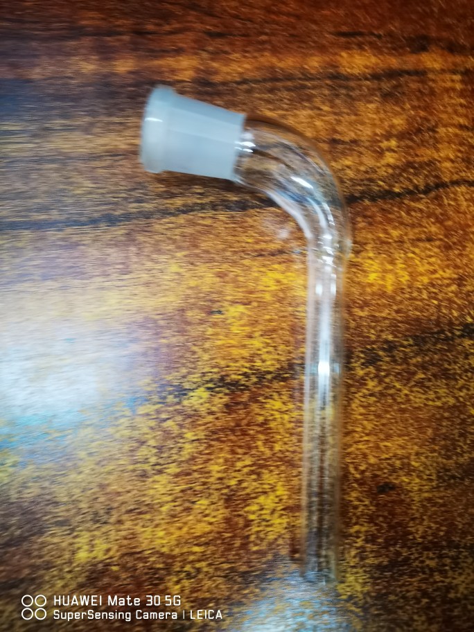 牛角弯管19#口尾接管 标准口弯接管 弯形接受管 玻璃接液管
