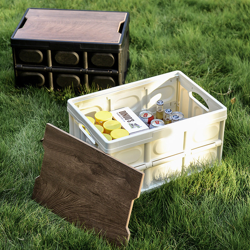 Outdoor storage box foldable camping camping organizer box car trunk home book storage box