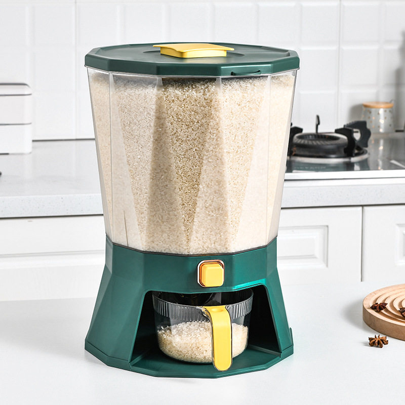 New product rotating rice bucket with compartmentalized kitchen sealed tank to store grains and miscellaneous grains rice bucket light luxury miscellaneous grains tank