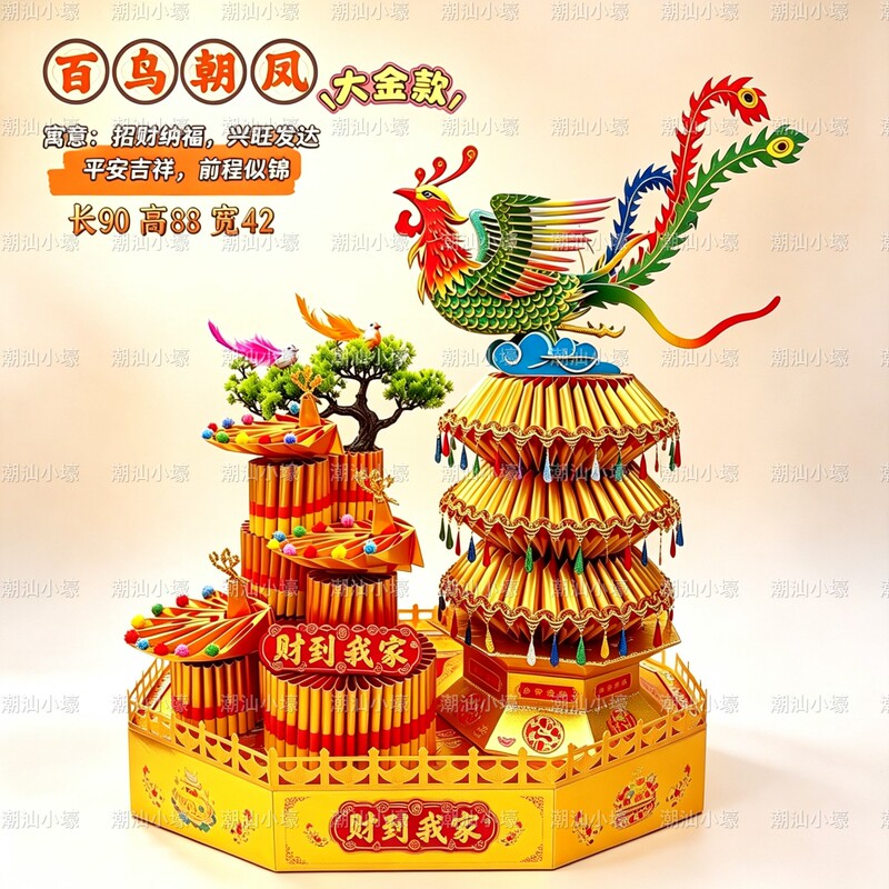 2026 New Style Chaoshan Folding Tower Mid-Autumn Festival Hundred Birds Worshiping the Phoenix and the Moon Goddess Handmade Origami DIY Material Kit Holiday Decoration 2026 New Style Chaoshan Folding Tower Mid-Autumn Festival Hundred Birds Worshiping the Phoenix and the Moon Goddess Handmade Origami DIY Material Kit Holiday Decoration