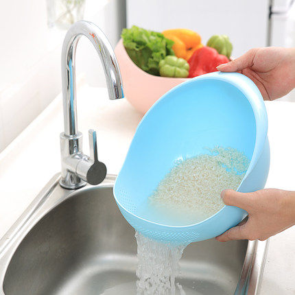 Kitchen Dazzling Quality Thickening Naughty Rice Machine Wash Rice Sieve Naughty Rice Basin Vegetable Fruit Containing Basket Big small number Optional