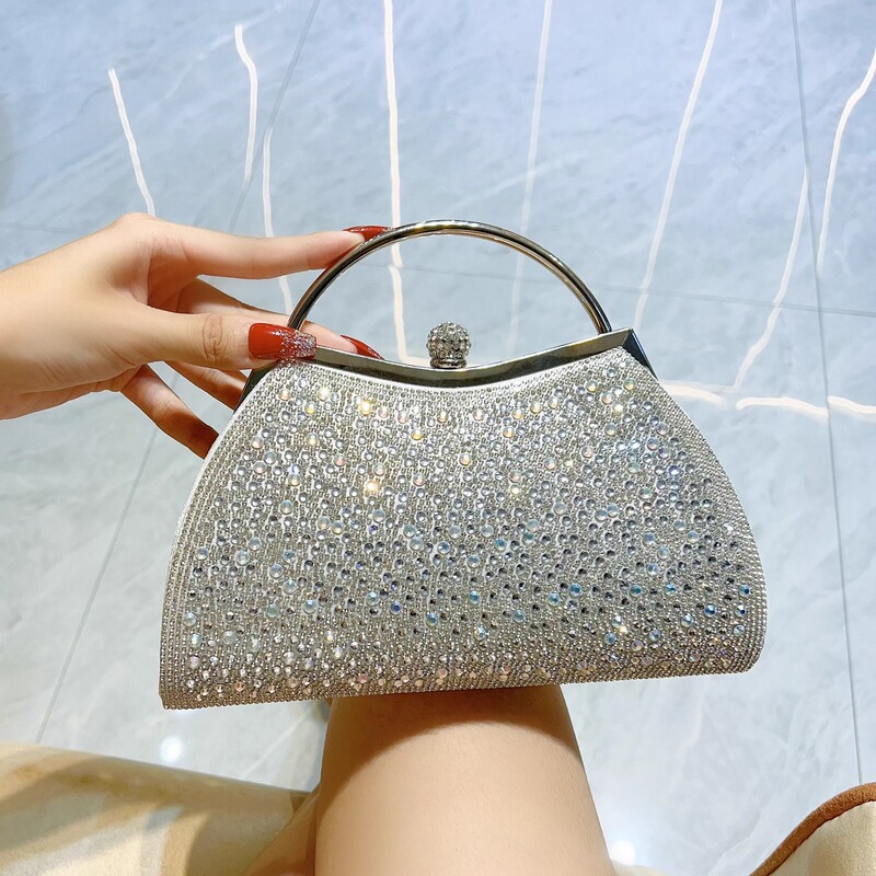 Missingyou Elegant Ladylike Rhinestone Dress Bag, Banquet Bag, European and American Fashion Clutch Bag, Crossbody Bag, Evening Bag