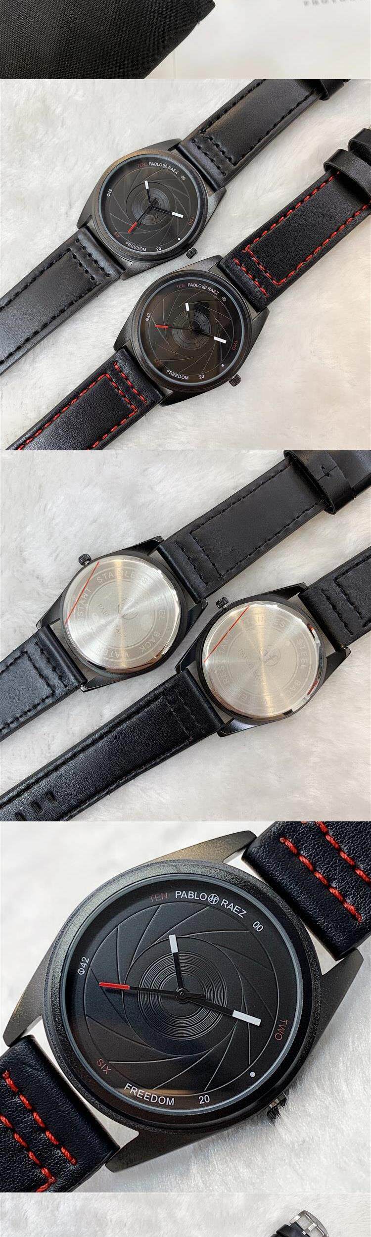 Ceinture personnalisée pour hommes, technologie noire, belle montre à Quartz étanche, Style Simple_voghion.com