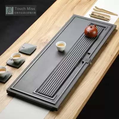 Touch Miss Wujin Stone tea tray home simple Japanese tea table natural stone Tea Sea rectangular tea set support
