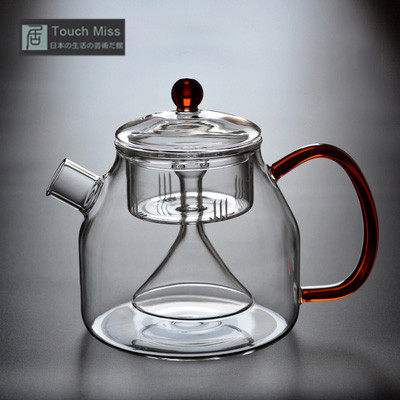 Touch Miss heat resistant glass steam teapot single pot steam cooking tea machine black crystal stove flower tea black tea home teapot