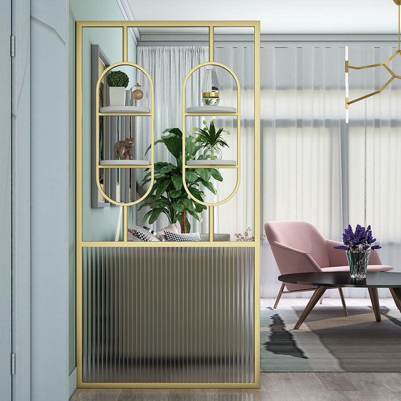 Nordic metal light luxury wind screen partition living room light luxury wrought iron grille simple porch modern wash table lattice