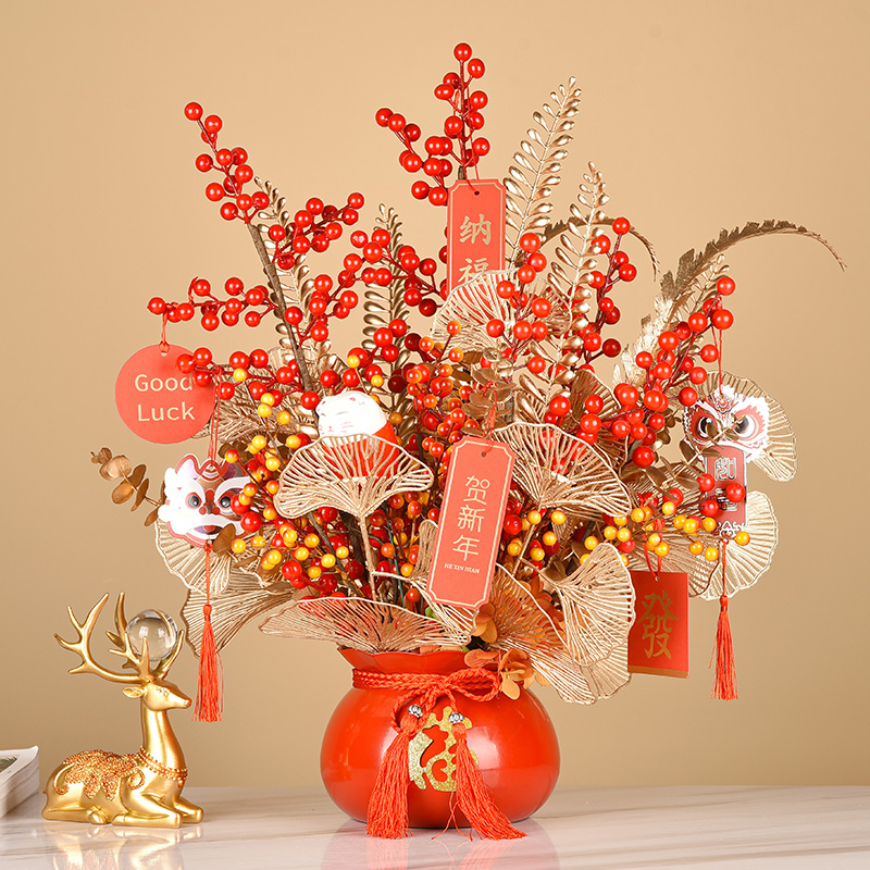 Jo Relocation New Residence Gift Bucket Flower Arrangement Living Room Swing Piece Wedding Opening Gift TV Cabinet Front Desk Decorative Furnishing-Taobao