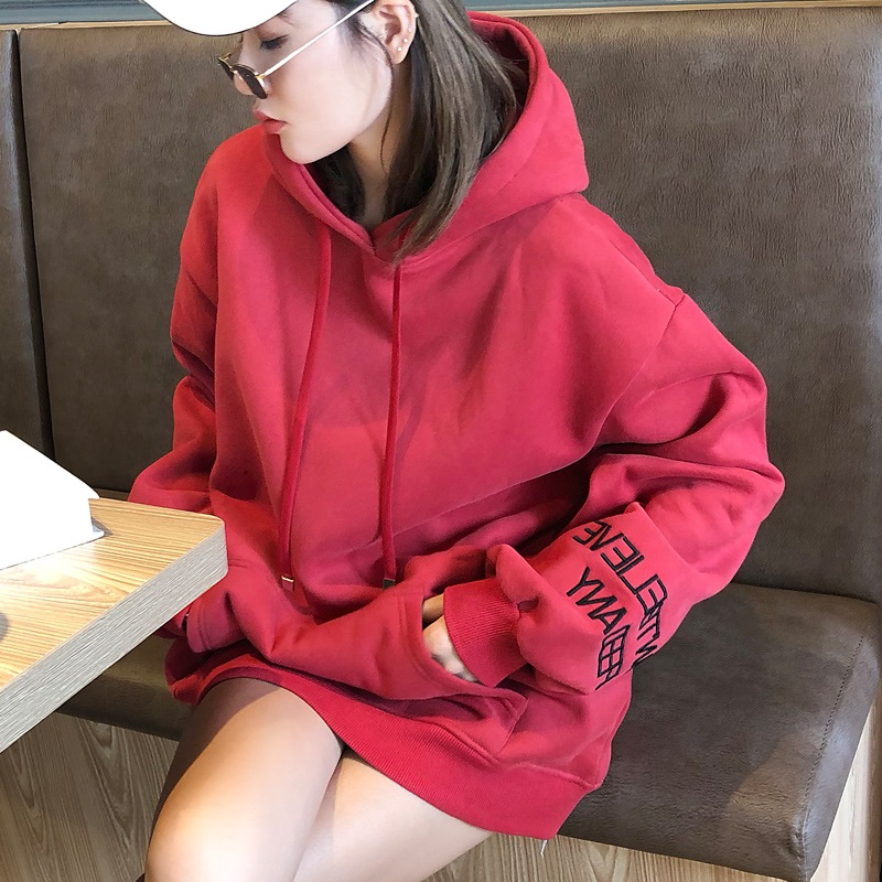 Korean fleece sweater women's 2022 spring and autumn new loose bf lazy style Korean version fashion hooded jacket tide brand