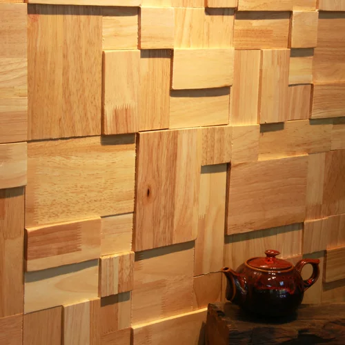 Современная трехмерная мозаика из натурального дерева