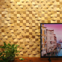 Solid wood mosaic background wall simple European personality pine log living room restaurant TV background bedroom bar decoration