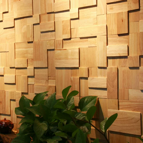 Современная трехмерная мозаика из натурального дерева
