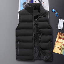 Down cotton vest mens Korean version of the trend autumn and winter coat horse clip plus fat plus size fat warm vest waistcoat