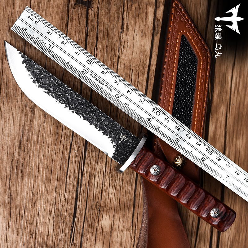 Calciner small cutter anti-body cold weapon with outdoor straight knife open blade tritium gas knife with sharp and sharp field begging for raw knife