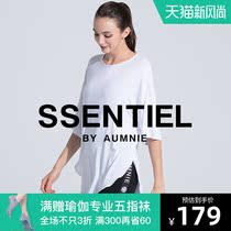  AUMNIE AUMNIE high and low boyfriend T-shirt womens summer mid-sleeve loose and breathable fitness yoga leisure sports