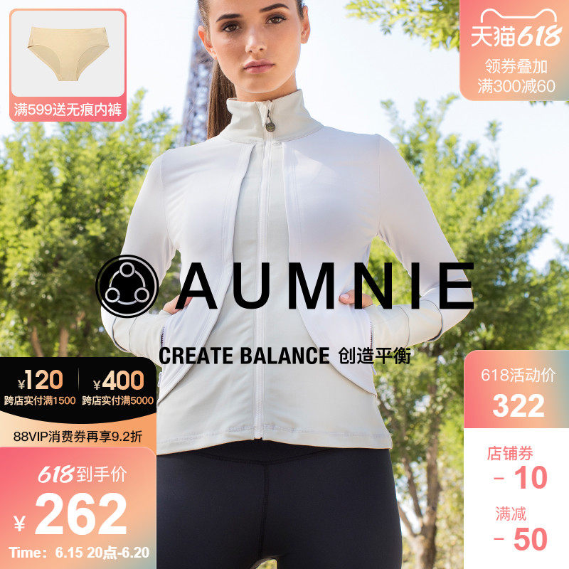 AUMNIE Australian Minnie Layered Jacket Lady High Collar Design Fitness Running Sports Fitness Yoga Long Sleeve Jacket