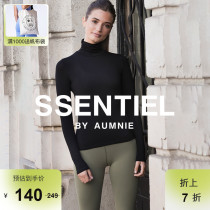 AUMNIE Australian Mini Sport T-shirt woman fitness yoga suit with high collar long sleeve blouse tight and breathable hood