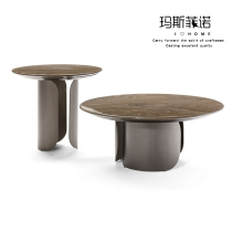 MSFN Morden Modern Creative Minimalist Ireland Round Marble Metal Tea Table Edge A Few Corner Living-room Hotels