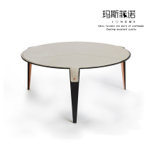 MSFN Modern Minimalist Designer Creative Fashion Metal Leather Round Side Table Coffee Table Coffee Table Home Villa