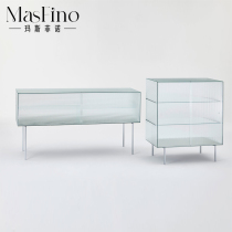 Masfino Italian designer Living Room Art Glass Strip Meal Cabinet Locker Tea Cabinet