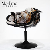 Masfino Modern Minimalist Handmade Imported Resin Flower Dining Chair Living Room Creative in Silent Wind Nordic Reception Chair
