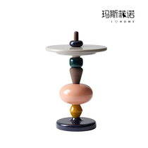 MSFNShuffle Table Solid wood color sugar gourd creative bedside Table Net red INS small coffee Table