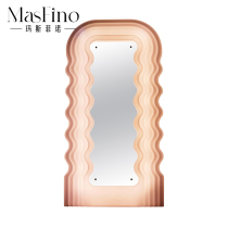 Masfino modern net red minimalist bedroom Nordic female full body floor mirror hotel Wave mirror pendulum piece designer