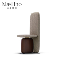 Masfino Nordic Light Extravagant Solid Wood Creative High Hat Cloth Art Dining Chair Art Book Chair Brief Chair Negotiation Table