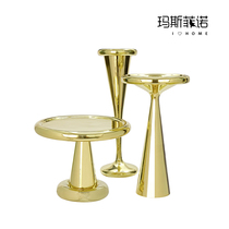  MSFN electroplated gold coffee table Simple modern decoration office home balcony creative apartment style fashion several types of furniture