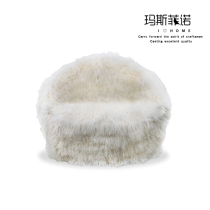Masfino Nordic designer creative fashion personality wool Arctic armchair living-room minimalist white sofa