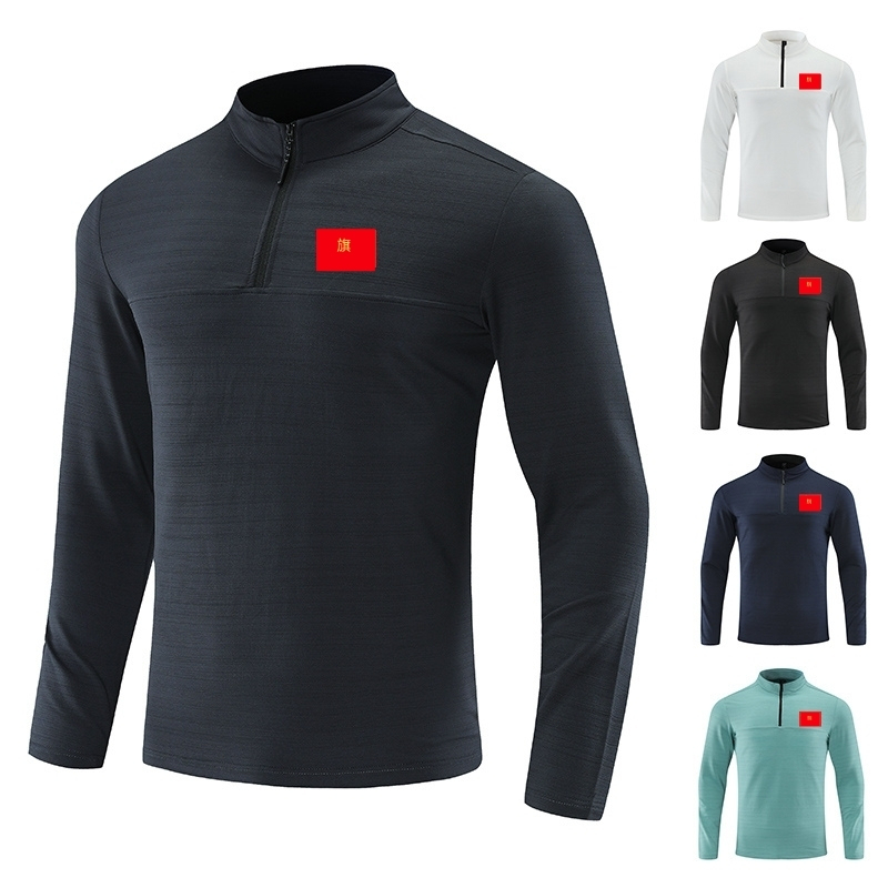 Chinese National Team Sports Long-Sleeved Men's and Women's Autumn Half-Zip Stand-Up Collar Pullover Top T-Shirt