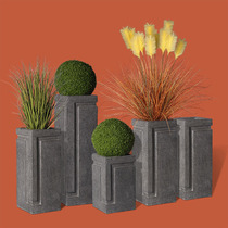 Big nose Nordic home]Large FRP floor-to-ceiling large vase outdoor column flower pot villa shopping mall ornaments
