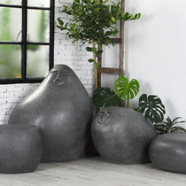 Nordic living room creative stool low stool FRP shopping mall seating area ornaments outdoor pier pebble stool