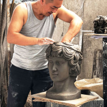 Big nose Nordic living room FRP head flower pot Cement creative personality portrait vase decoration Simple flower device