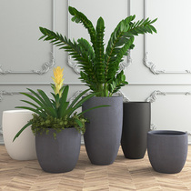 Big nose Nordic round large FRP fiber flower pot Floor-standing flower device Indoor and outdoor pot combination flower tank